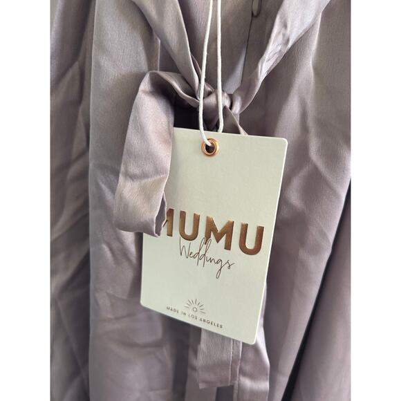 Show Me Your Mumu Clarissa Corset Dress in Dusty Purple Luxe Satin XS NWT - Picture 7 of 8